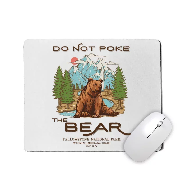 Funny Vintage Look Yellowstone National Park Grizzly Lover Mousepad