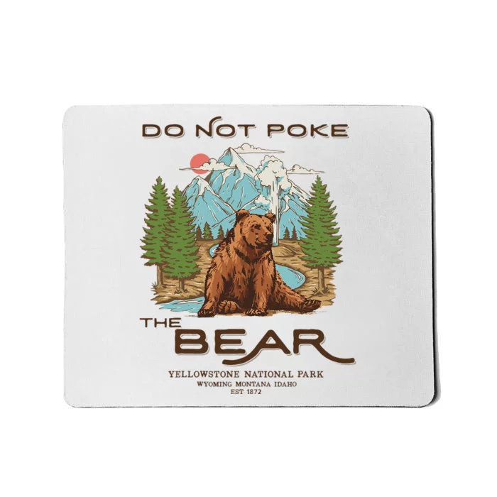 Funny Vintage Look Yellowstone National Park Grizzly Lover Mousepad