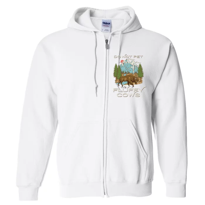 Funny Vintage Look Yellowstone National Park Bison Lover Full Zip Hoodie