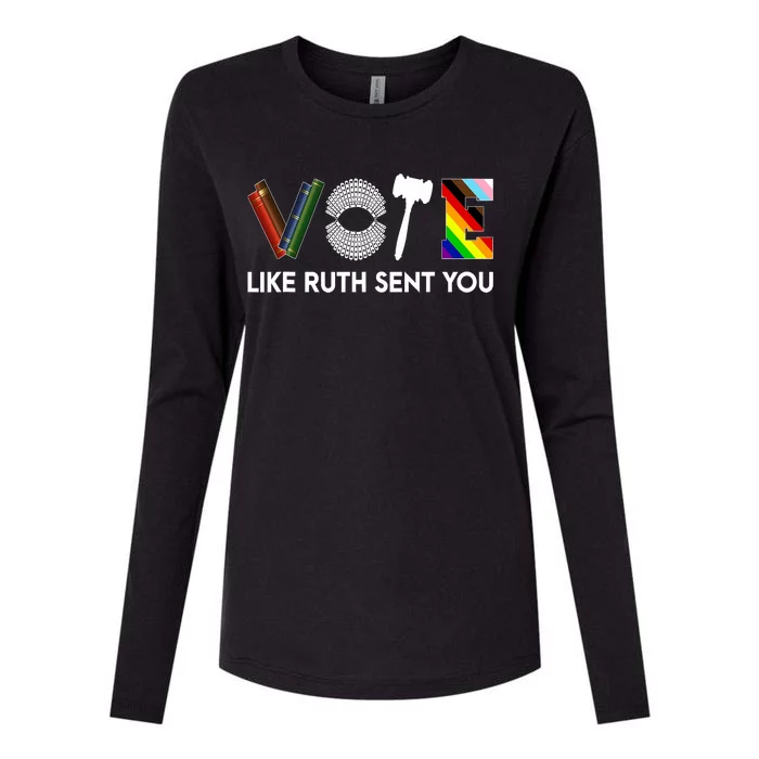 Funny Vote Like Ruth Sent You Gavel Feminists Lgbt Pride Womens Cotton Relaxed Long Sleeve T-Shirt