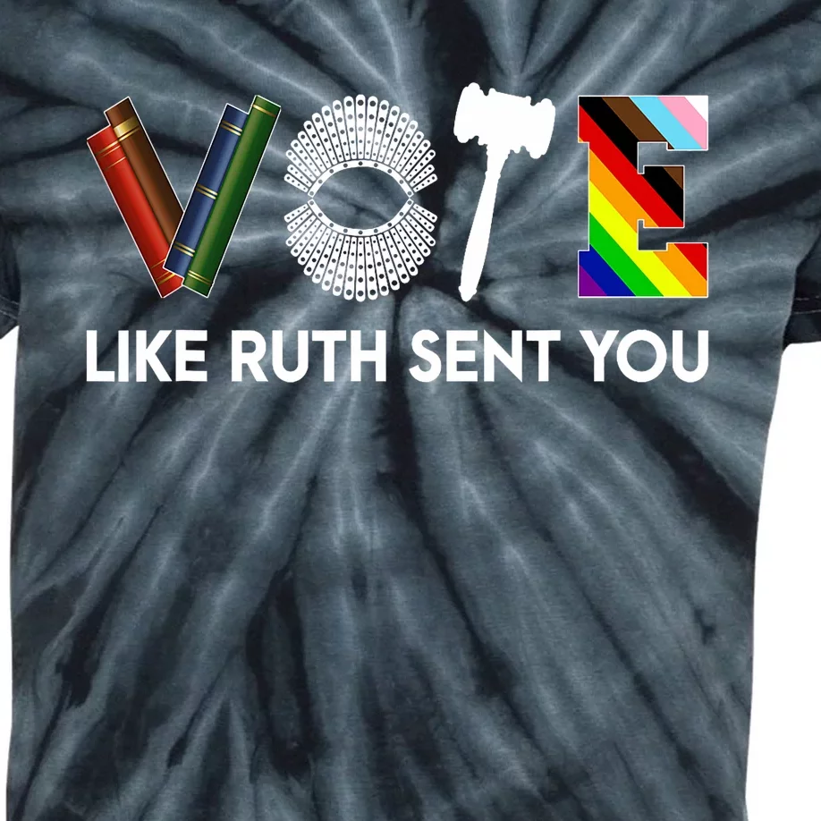 Funny Vote Like Ruth Sent You Gavel Feminists Lgbt Pride Kids Tie-Dye T-Shirt