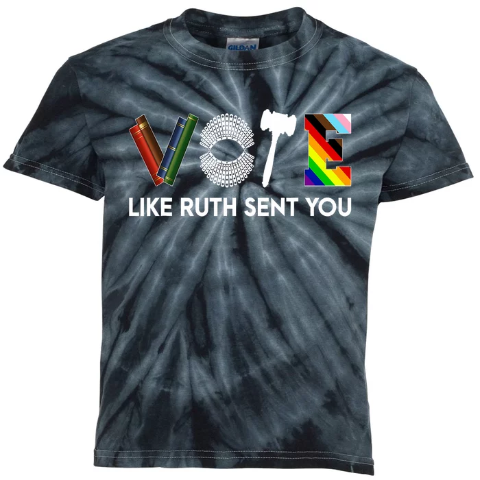 Funny Vote Like Ruth Sent You Gavel Feminists Lgbt Pride Kids Tie-Dye T-Shirt