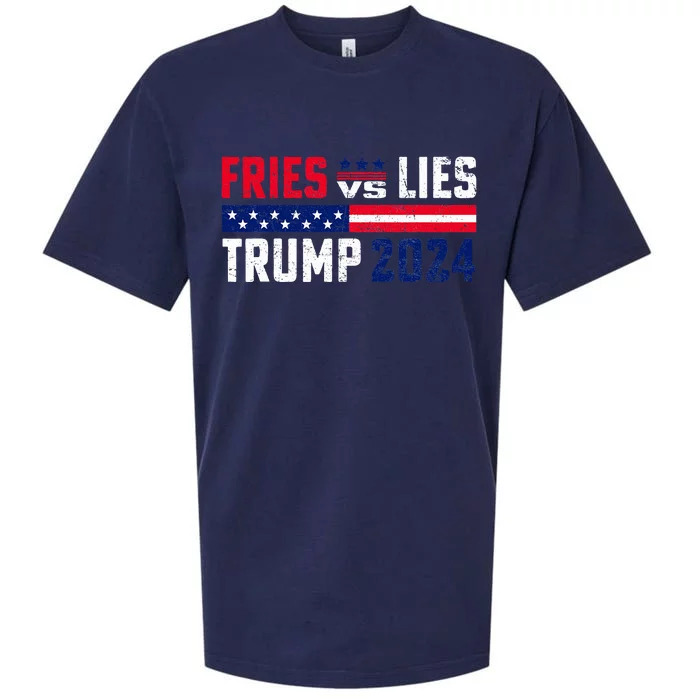 Fries Vs Lies Trump 2024 French Fries Trump Vance 2024 Sueded Cloud Jersey T-Shirt