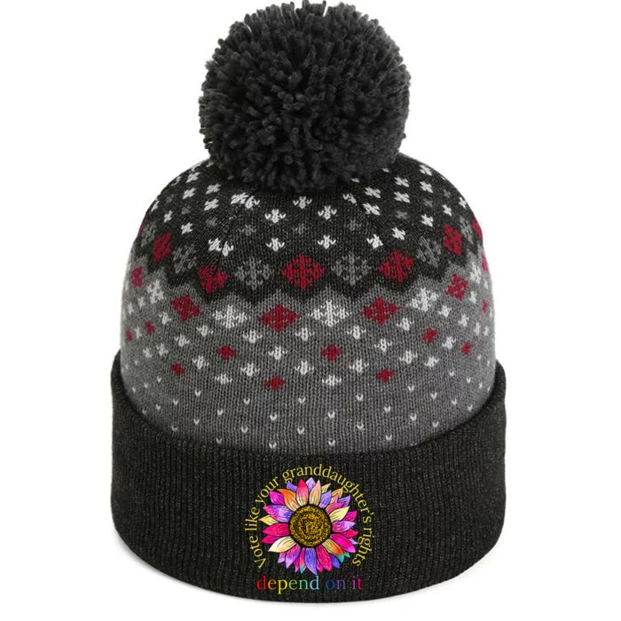 Funny Vote Like Your GranddaughterS Rights Depend On It The Baniff Cuffed Pom Beanie