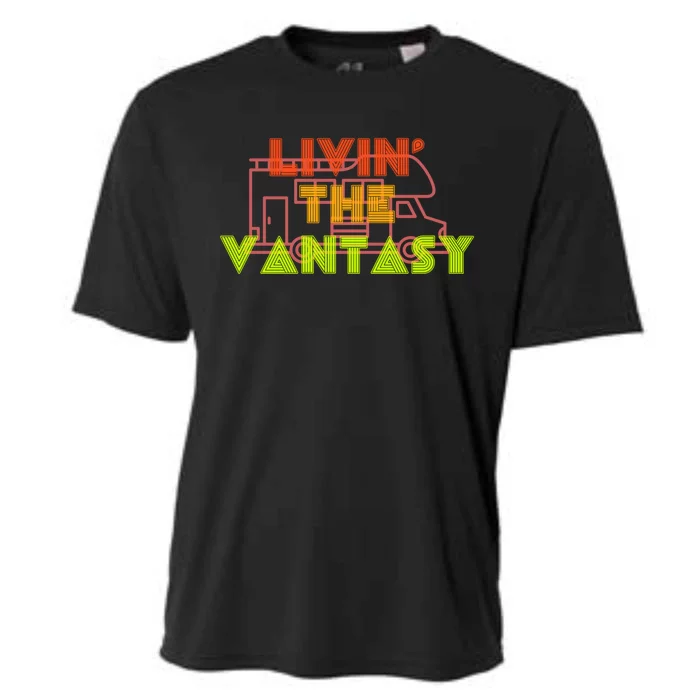 Funny Van Life Camper Quote Gift Livin The Vantasy Gift Cooling Performance Crew T-Shirt