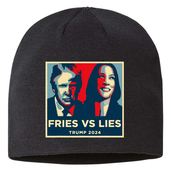 Fries Vs Lies Trump 2024 French Fries Trump Vance 8 1/2in Sustainable Knit Beanie