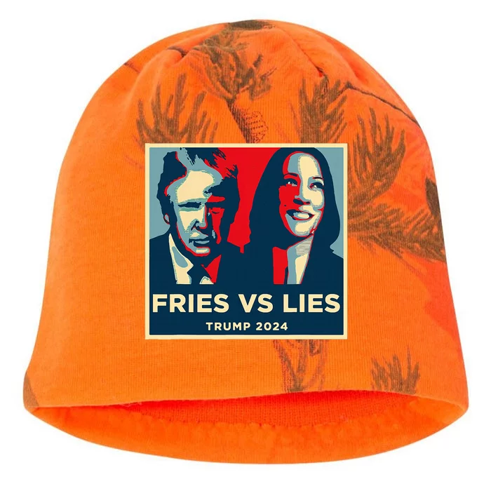 Fries Vs Lies Trump 2024 French Fries Trump Vance Kati - Camo Knit Beanie