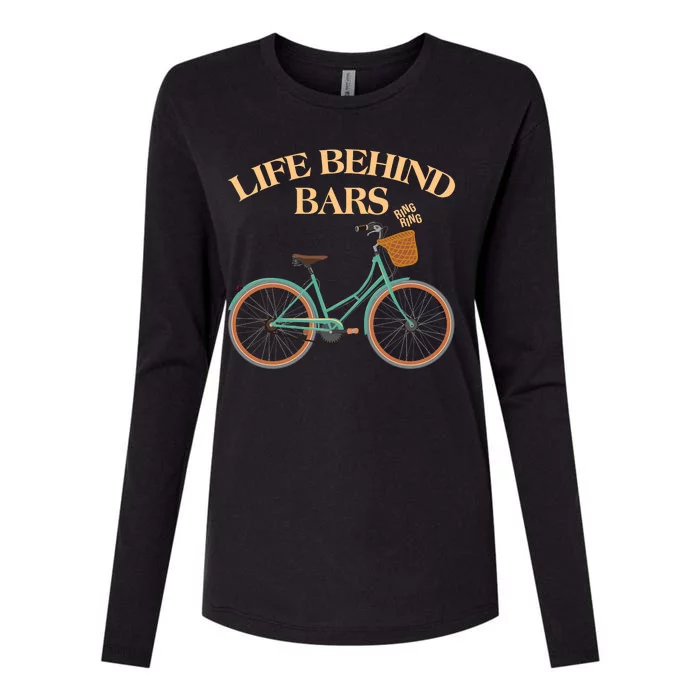 Funny VIntage Life Behind Bars Bike Bicycle Fan Womens Cotton Relaxed Long Sleeve T-Shirt