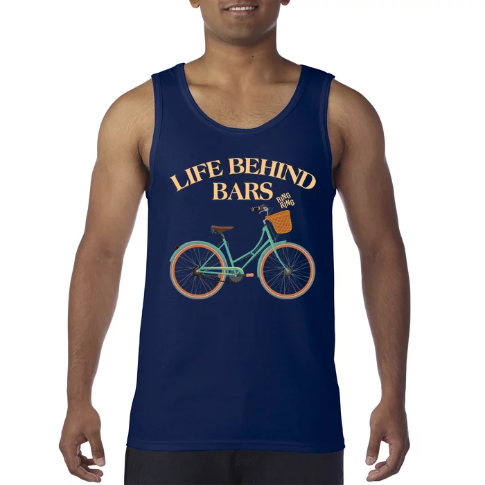 Funny VIntage Life Behind Bars Bike Bicycle Fan Tank Top