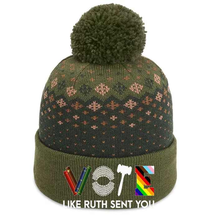 Funny Vote Like Ruth Sent You Gavel Feminists Lgbt Pride The Baniff Cuffed Pom Beanie