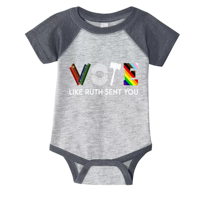 Funny Vote Like Ruth Sent You Gavel Feminists Lgbt Pride Infant Baby Jersey Bodysuit