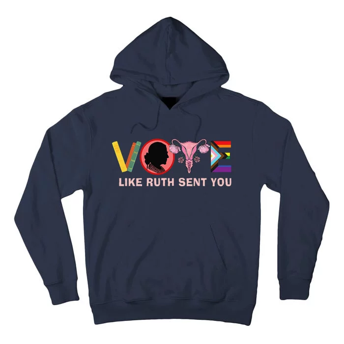 Funny Vote Like Ruth Sent You Uterus Feminist Lgbt Tall Hoodie