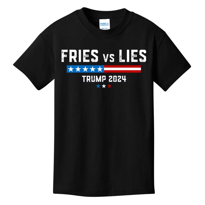 Fries Vs Lies Trump 2024 French Fries Trump Vance 2024 Design Kids T-Shirt