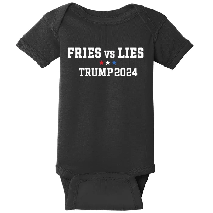 Fries Vs Lies Trump 2024 French Fries Trump Vance 2024 Baby Bodysuit