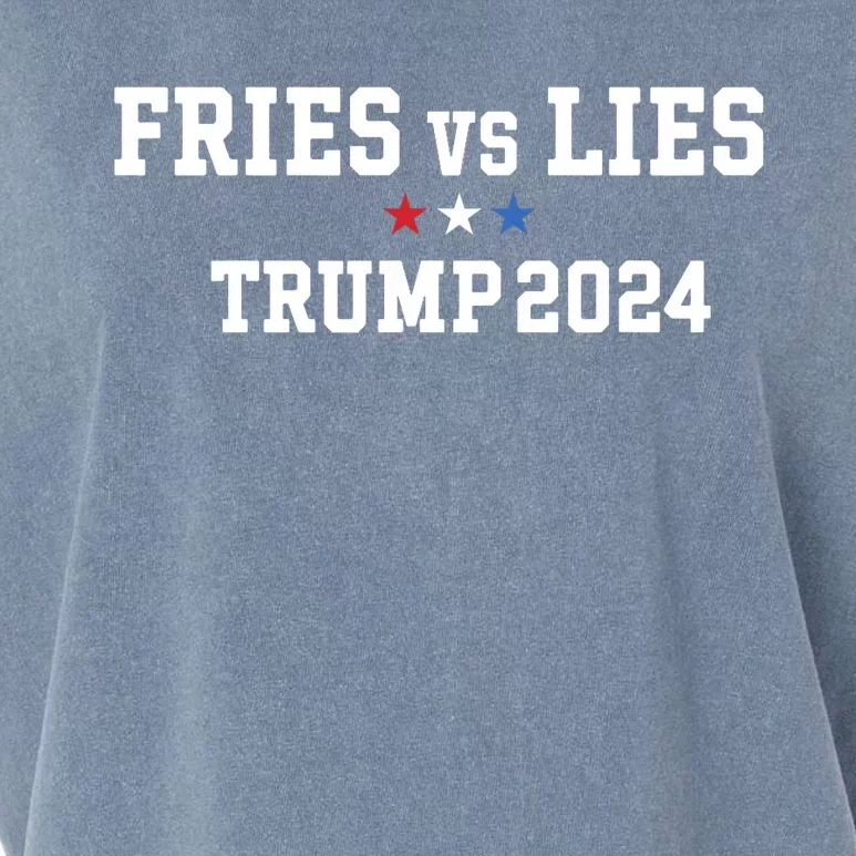 Fries Vs Lies Trump 2024 French Fries Trump Vance 2024 Garment-Dyed Women's Muscle Tee