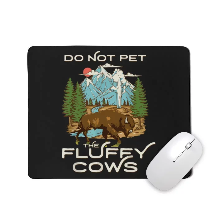 Funny Vintage Look Yellowstone National Park Bison Lover Mousepad