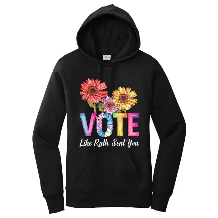 Flowers Vote Like Ruth Sent You Feminists Lgbt Pride Women's Pullover Hoodie