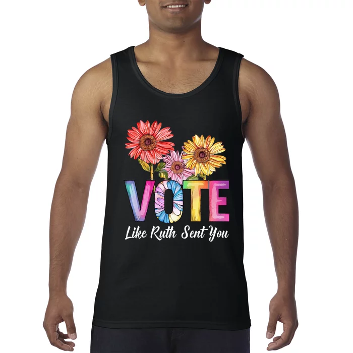 Flowers Vote Like Ruth Sent You Feminists Lgbt Pride Tank Top