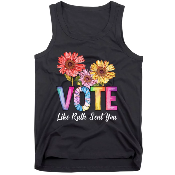 Flowers Vote Like Ruth Sent You Feminists Lgbt Pride Tank Top