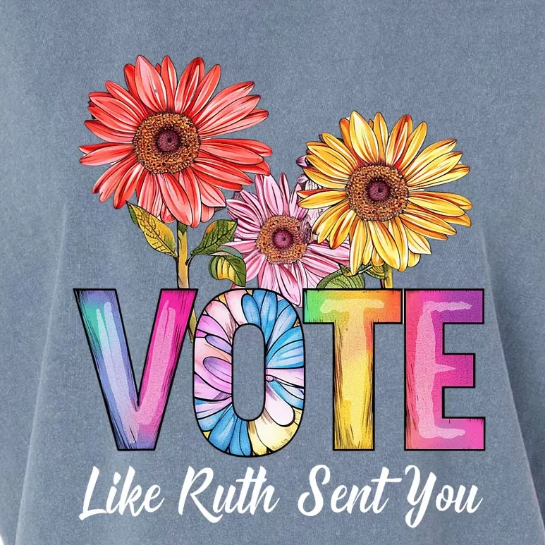 Flowers Vote Like Ruth Sent You Feminists Lgbt Pride Garment-Dyed Women's Muscle Tee