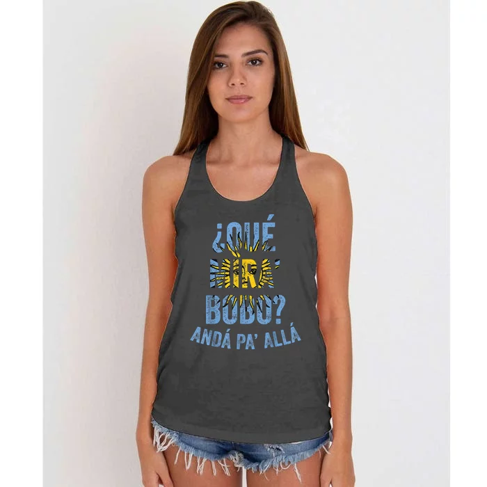 Funny Viral Meme Qué Miras Bobo, Qué Mira Bobo Women's Knotted Racerback Tank