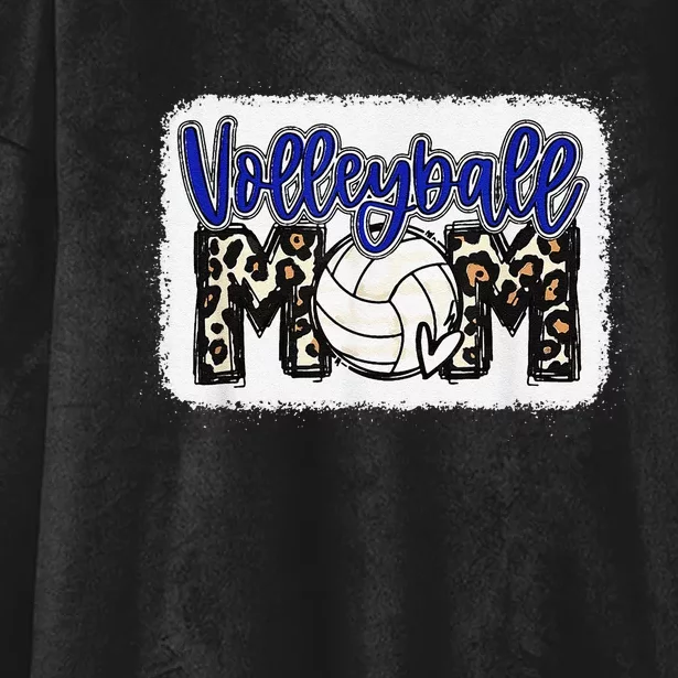 funny Volleyball Mom Blue Leopard Volleyball Coach Team Hooded Wearable Blanket