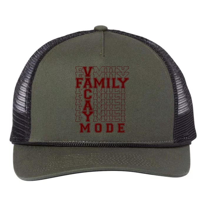 Family Vacay Mode Cute Gift Family Vacation Cute Gift Maroon Cool Gift Retro Rope Trucker Hat Cap