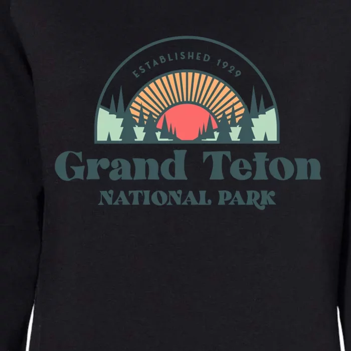 Family Vacation Meaningful Gift Meaningful Gift Retro Grand Teton National Park Womens California Wash Sweatshirt