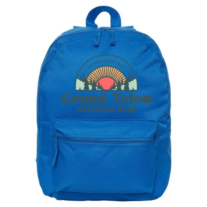 Family Vacation Meaningful Gift Meaningful Gift Retro Grand Teton National Park 16 in Basic Backpack