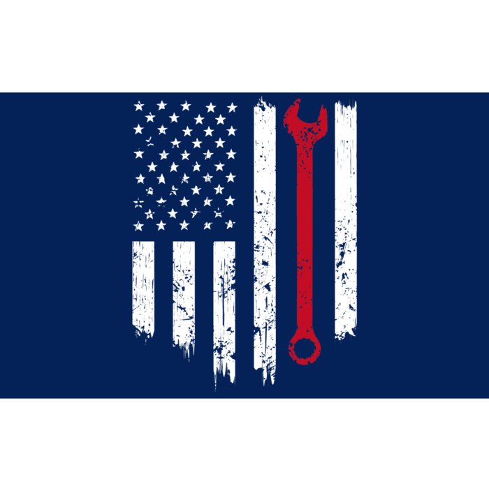 Funny Vintage Mechanic Distressed American Flag Gift Bumper Sticker