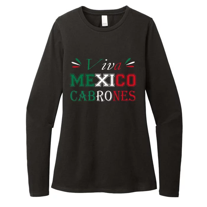 Funny Viva Mexico Cabrones Mexico Independence Flag Pride Womens CVC Long Sleeve Shirt