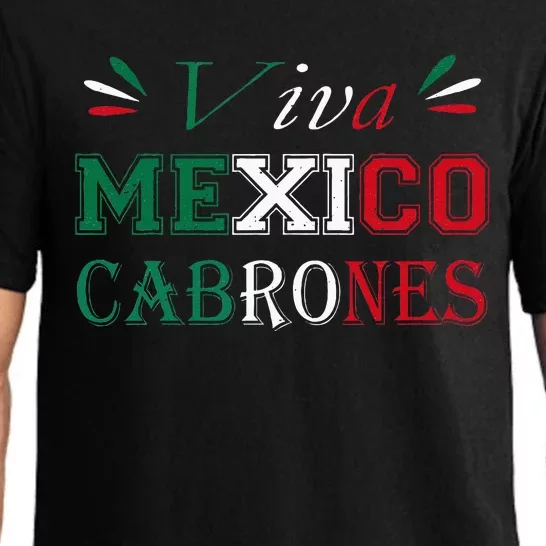 Funny Viva Mexico Cabrones Mexico Independence Flag Pride Pajama Set