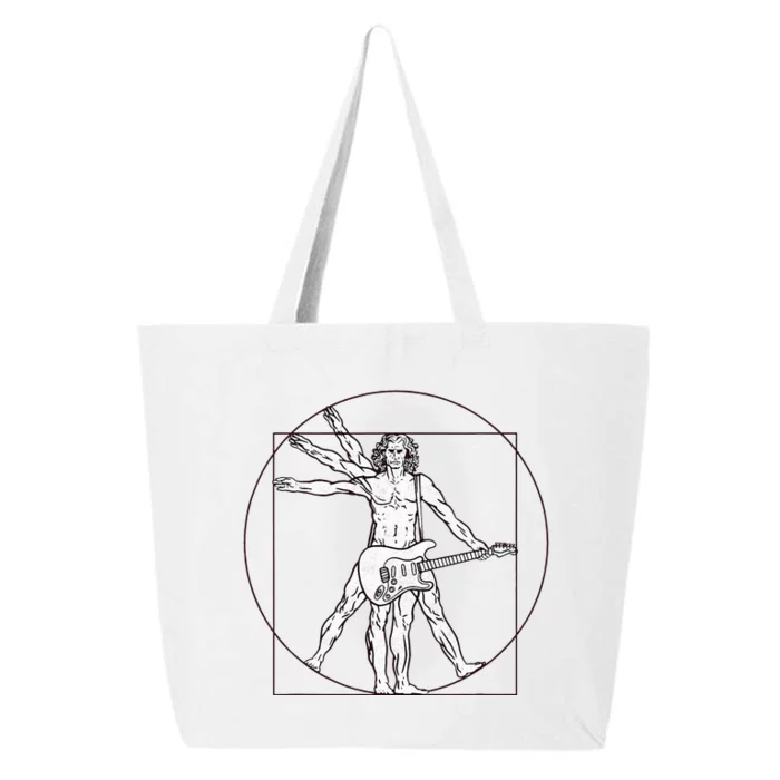 Funny Vitruvian Man Guitar Music Player 25L Jumbo Tote