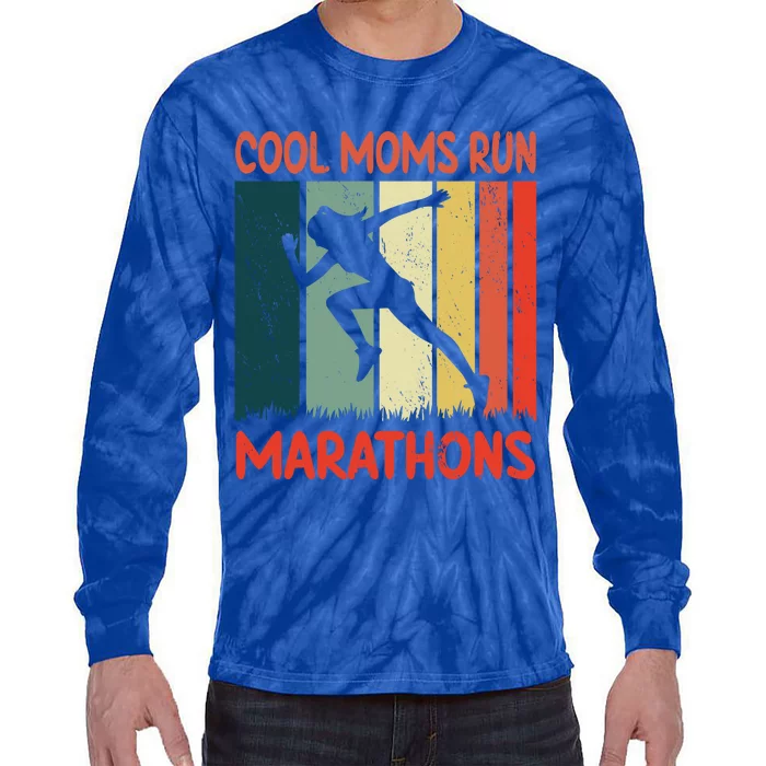 Funny Vintage Marathon Mom Running Mama Runner Athlete Funny Gift Tie-Dye Long Sleeve Shirt