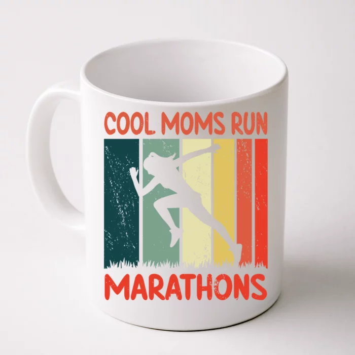 Funny Vintage Marathon Mom Running Mama Runner Athlete Funny Gift Front & Back Coffee Mug