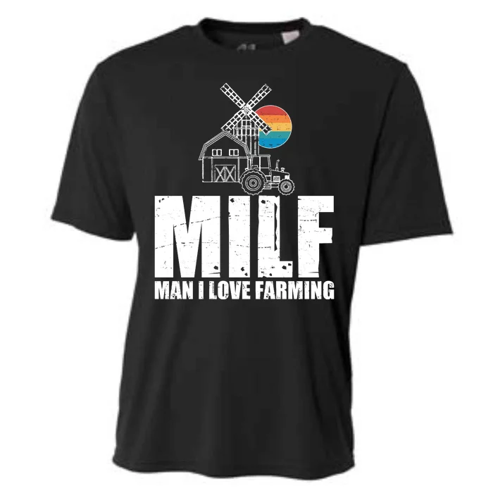 Funny Vintage MILF Man I Love Farming Cooling Performance Crew T-Shirt