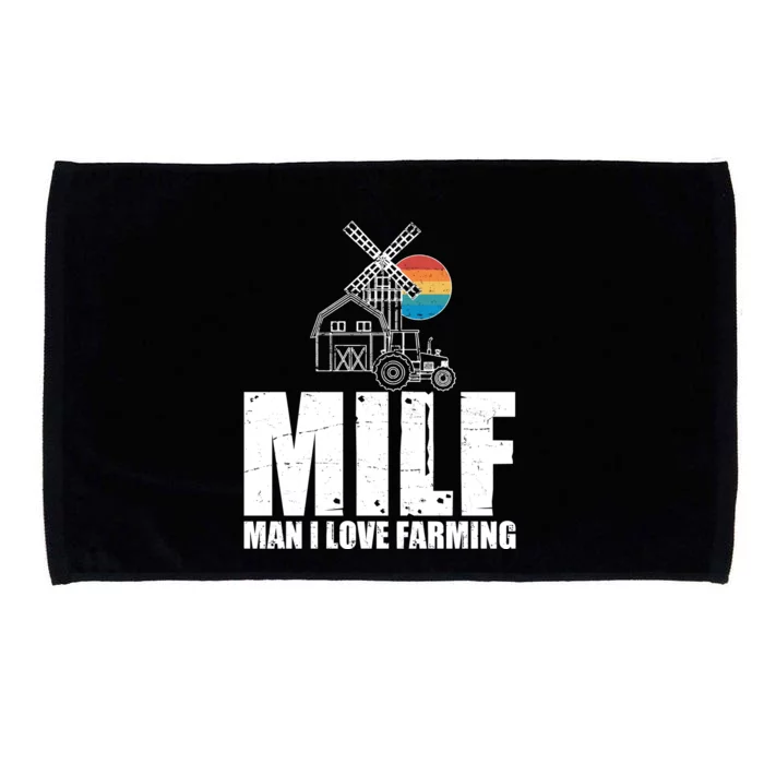 Funny Vintage MILF Man I Love Farming Microfiber Hand Towel