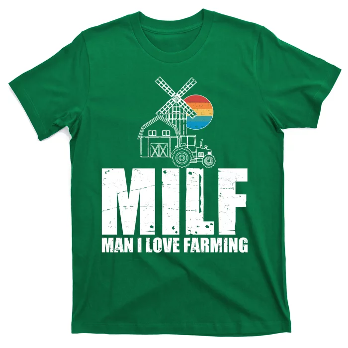 Funny Vintage MILF Man I Love Farming T-Shirt