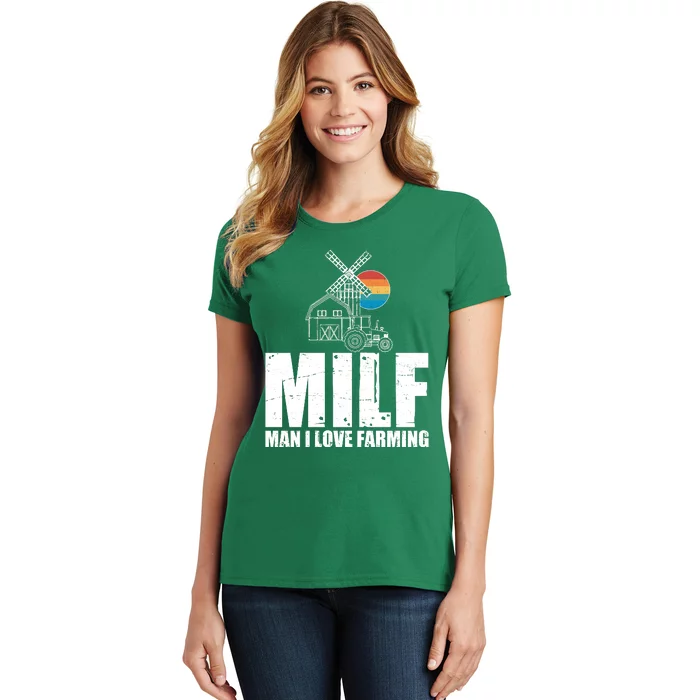 Funny Vintage MILF Man I Love Farming Women's T-Shirt