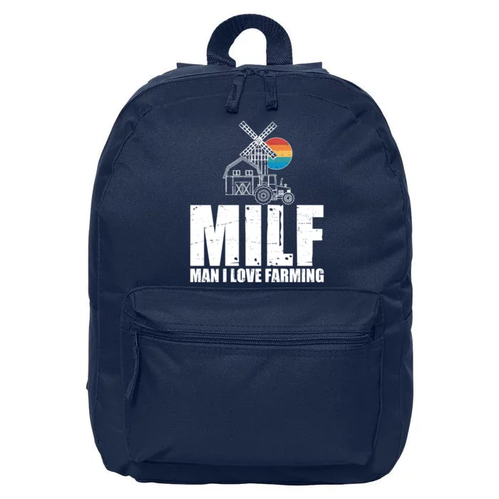 Funny Vintage MILF Man I Love Farming 16 in Basic Backpack