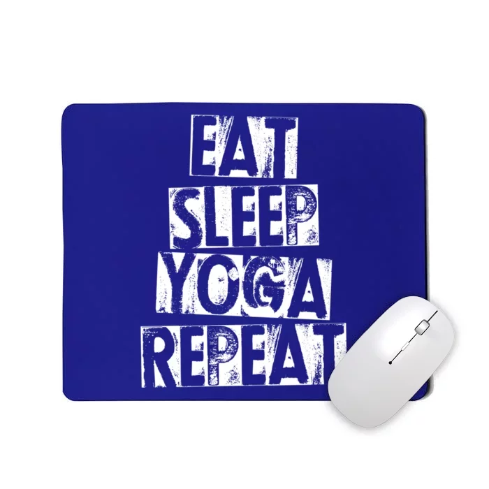 Funny Vintage Meditation Exercise Gift Eat Sleep Yoga Repeat Funny Gift Mousepad