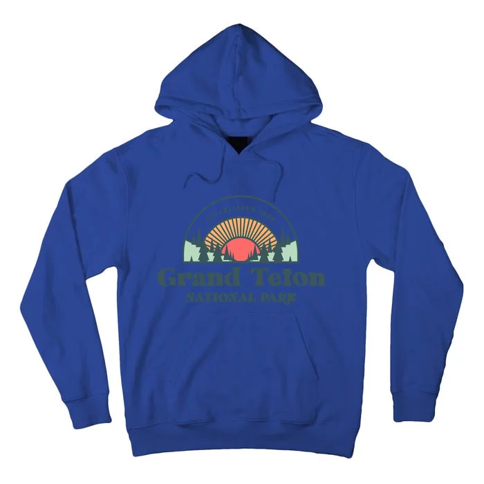 Family Vacation Meaningful Gift Cute Gift Retro Grand Teton National Park Gift Tall Hoodie