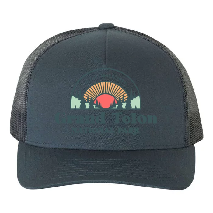 Family Vacation Meaningful Gift Cute Gift Retro Grand Teton National Park Gift Yupoong Adult 5-Panel Trucker Hat