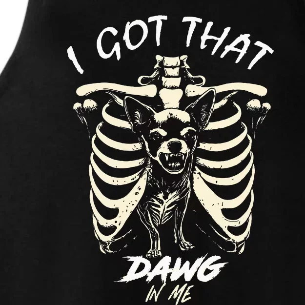 Funny Viral Meme I Got That Dog In Me Skeleton Chihuahua Ladies Tri-Blend Wicking Tank