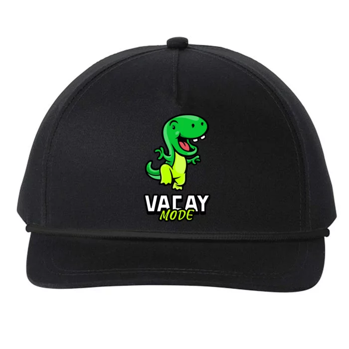 Funny Vacay Mode Cute Dinosaur Family Vacation Hawaii Dino Gift Snapback Five-Panel Rope Hat