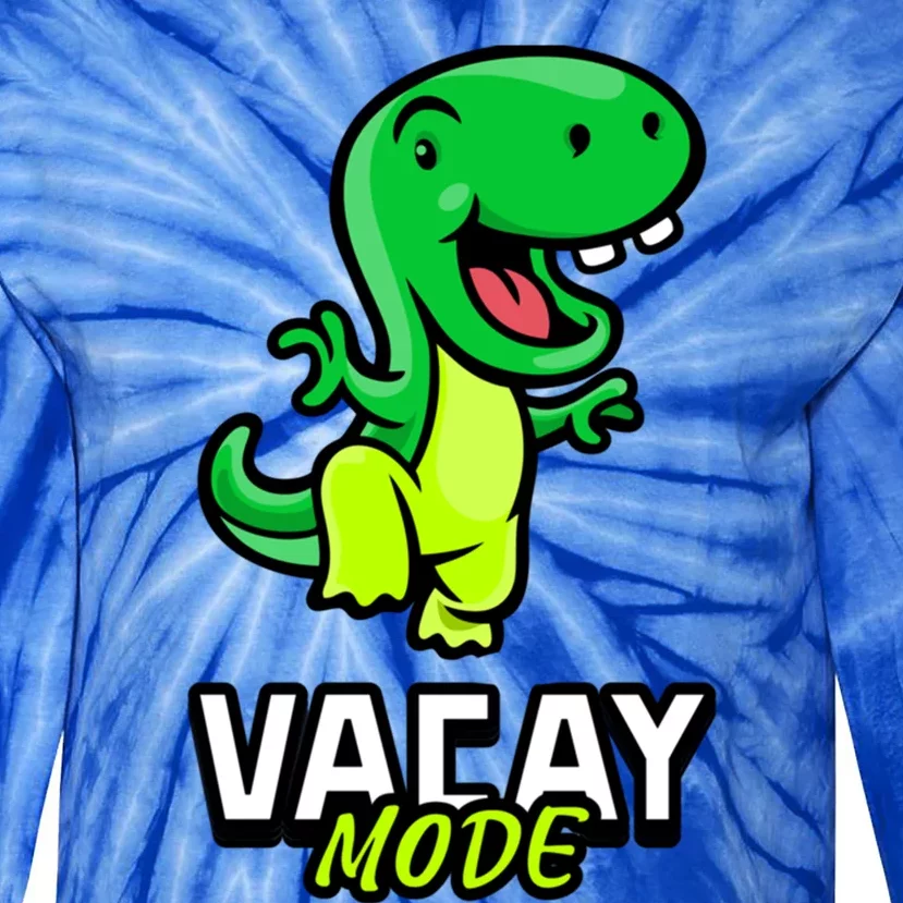 Funny Vacay Mode Cute Dinosaur Family Vacation Hawaii Dino Gift Tie-Dye Long Sleeve Shirt