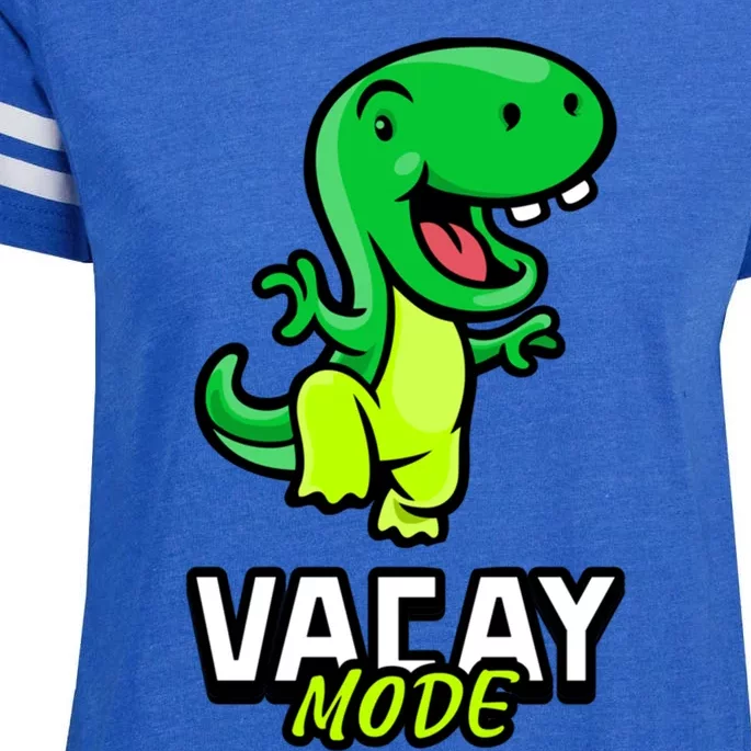 Funny Vacay Mode Cute Dinosaur Family Vacation Hawaii Dino Gift Enza Ladies Jersey Football T-Shirt