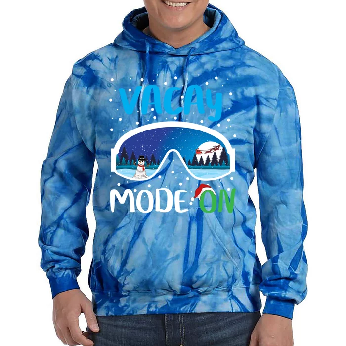 Funny Vacay Mode On Cute Snow Matching Family Vacation Gift Tie Dye Hoodie