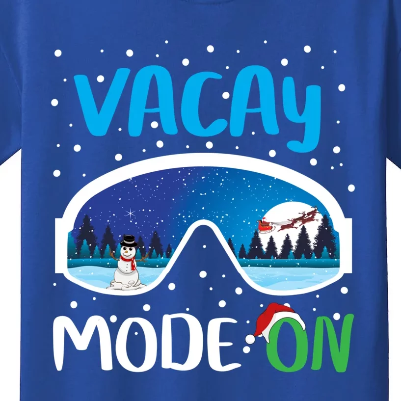 Funny Vacay Mode On Cute Snow Matching Family Vacation Gift Kids T-Shirt