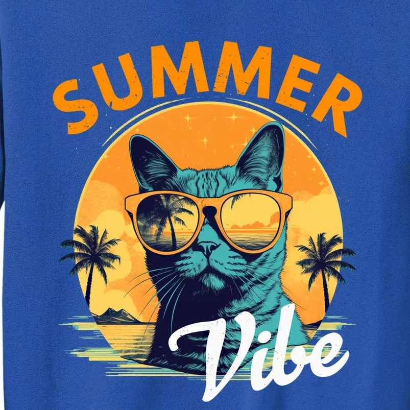 Funny Vacay Mode Cat With Glasses Summer Vibes Cats Lover Gift Sweatshirt